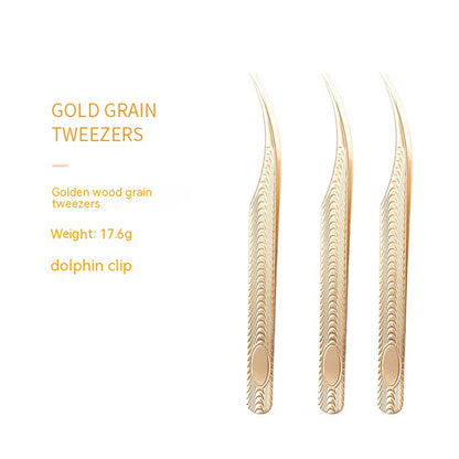 Stainless Steel Eyelash Flowering Tweezers Golden Grafting Eyelash Tweezers