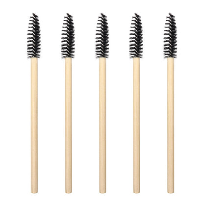 50Pcs Bamboo Handle Eyelash Brush Makeup Extension Mascara Applicator Makeup Tool